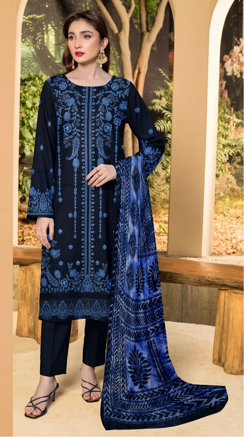 DHANAK EMBROIDERED WITH PALACHI SHAWL (UNSTITCHED) -515