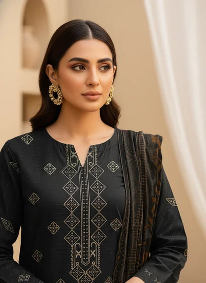 BLACK DHANAK EMBROIDERED | PALACHI VELVET SHAWL | UNSTITCHED | 5102