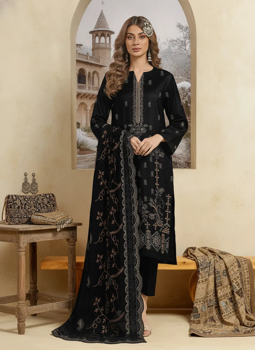 COTTON EMBROIDERED 3 PIECE (UNSTITCHED) - 499