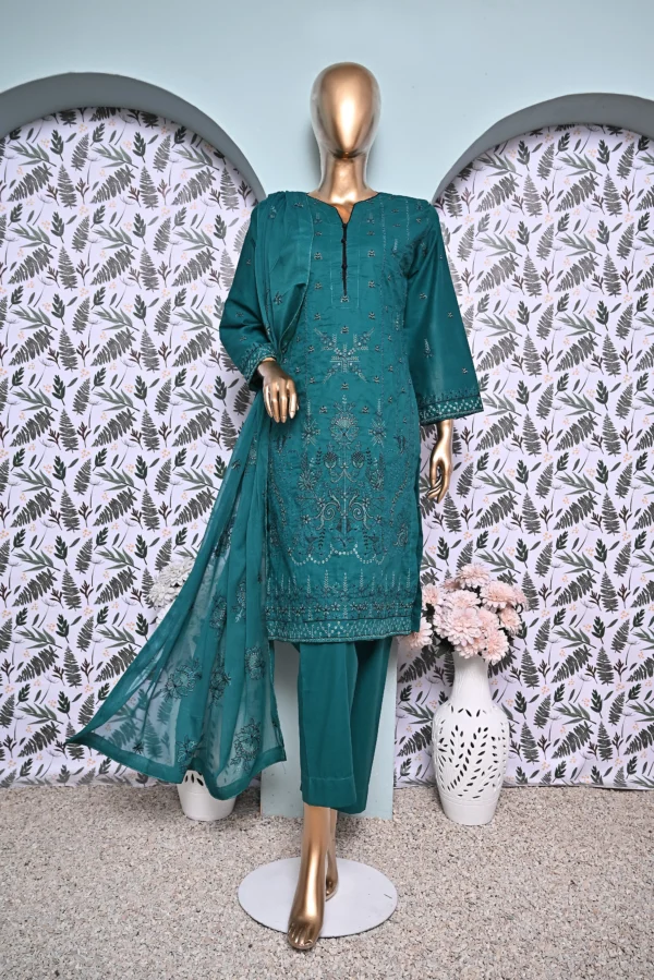 ZINC 3 PIECE COTTON EMBROIDERED SUIT {UNSTITCHED} – 4006 – BINOSMAN