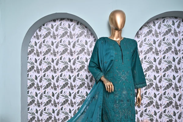 ZINC 3 PIECE COTTON EMBROIDERED SUIT {UNSTITCHED} – 4006 – BINOSMAN - Image 3
