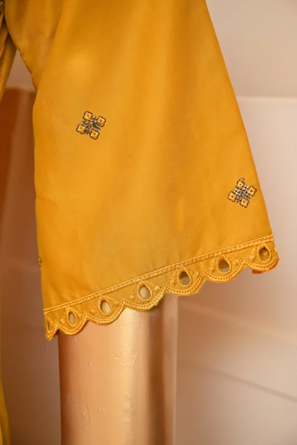 MUSTARD 3 PIECE COTTON EMBROIDERED SUIT {UNSTITCHED} – 1003 – BINOSMAN - Image 6