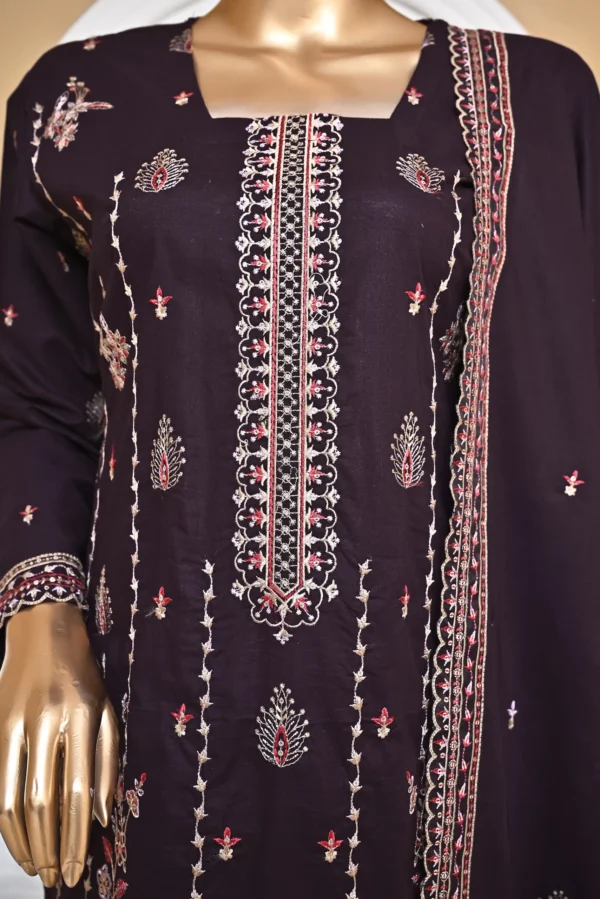 BEATROOT 3 PIECE COTTON EMBROIDERED SUIT {UNSTITCHED} – 3005 – BINOSMAN - Image 5