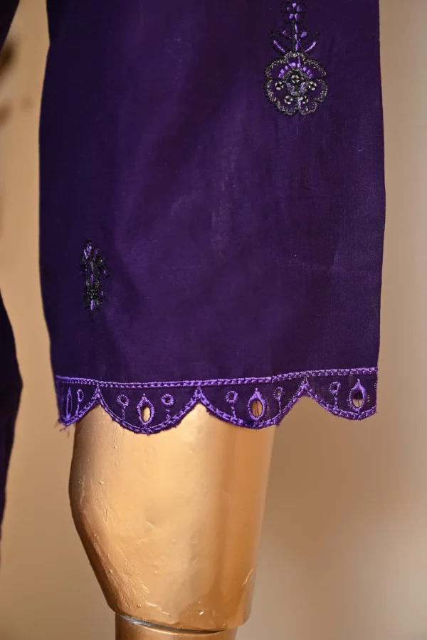PURPLE 3 PIECE COTTON EMBROIDERED SUIT {UNSTITCHED} – 1006 – BINOSMAN - Image 6