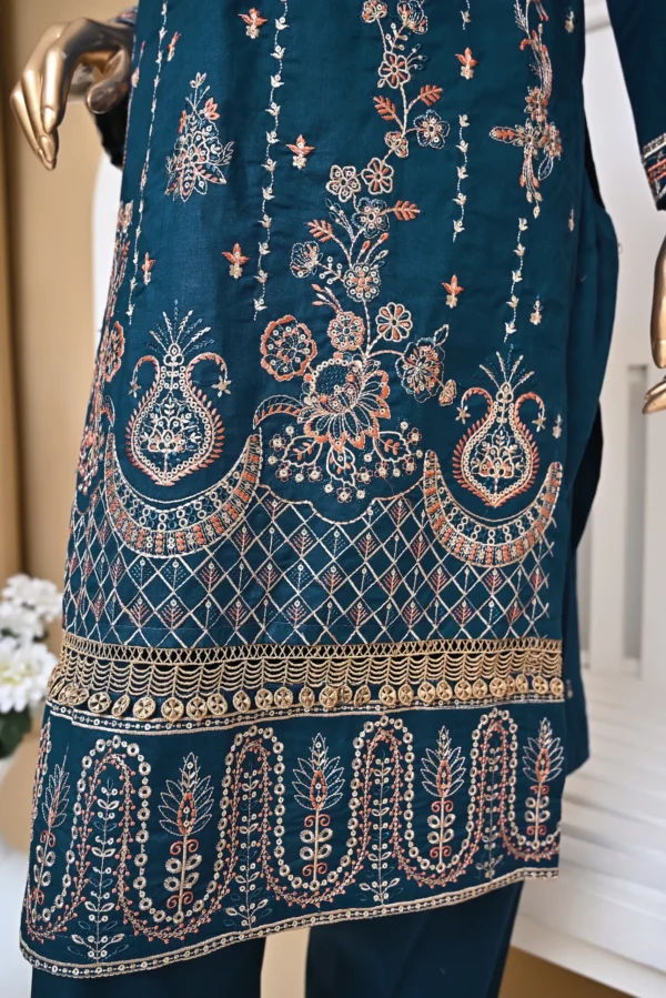 ZINC 3 PIECE COTTON EMBROIDERED SUIT {UNSTITCHED} – 3001 – BINOSMAN - Image 3