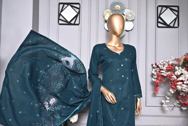 ZINC GREY 3 PIECE COTTON EMBROIDERED SUIT {UNSTITCHED} – 2004 – BINOSMAN - Image 6