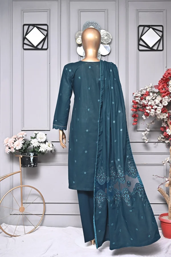 ZINC GREY 3 PIECE COTTON EMBROIDERED SUIT {UNSTITCHED} – 2004 – BINOSMAN - Image 2