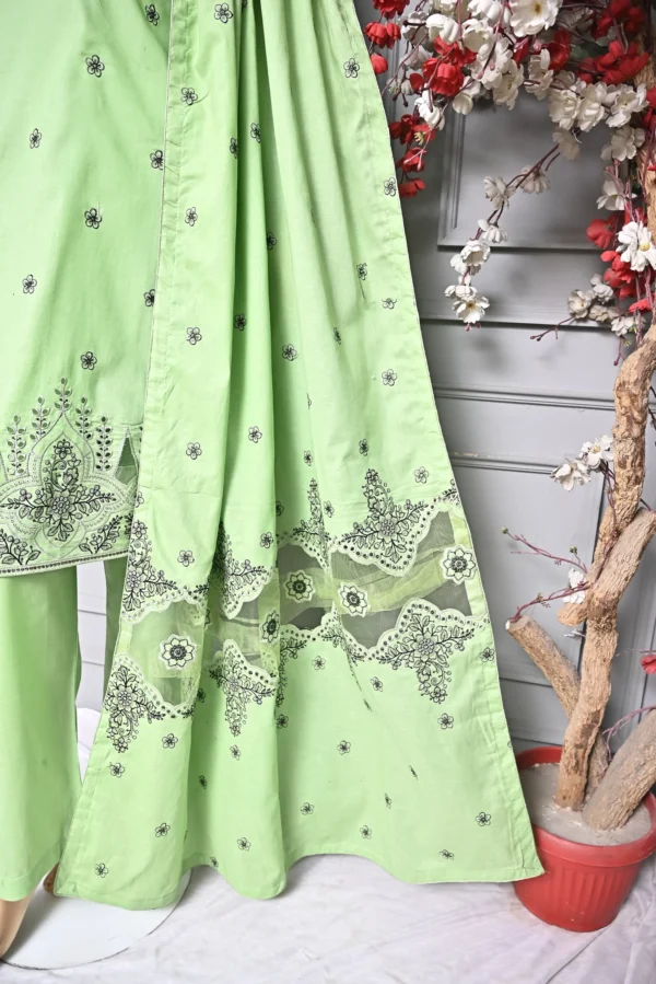 MINT GREEN 3 PIECE COTTON EMBROIDERED SUIT {UNSTITCHED} – 2003 – BINOSMAN - Image 4