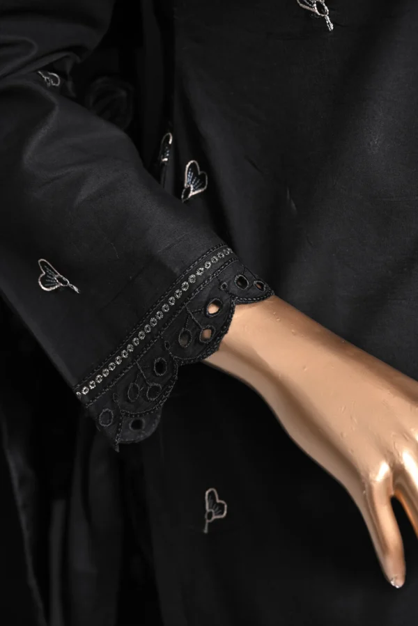 JET BLACK 3 PIECE COTTON EMBROIDERED SUIT {UNSTITCHED} – 2001 – BINOSMAN - Image 6