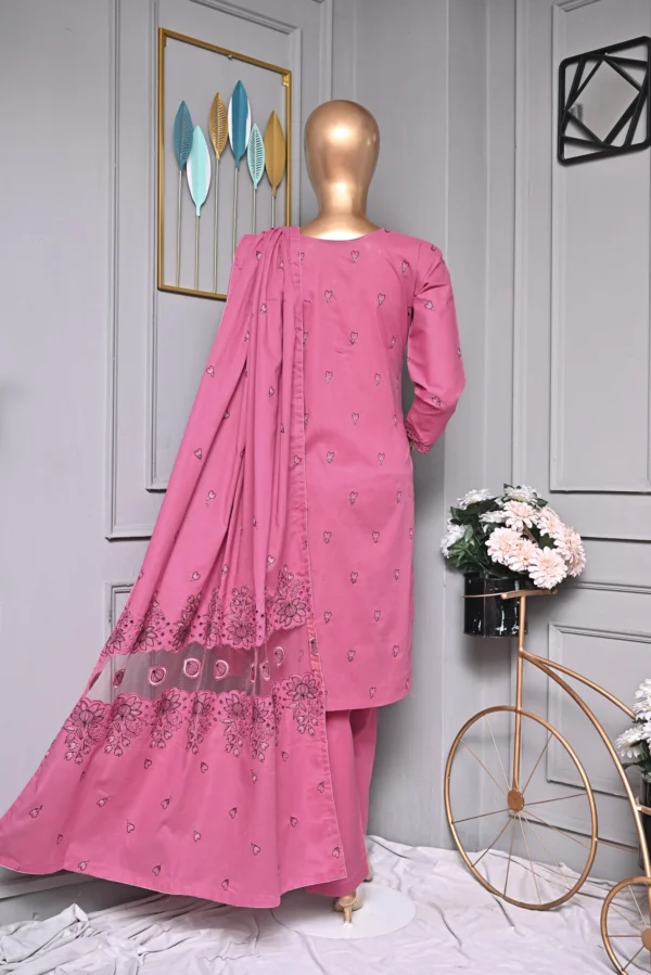 PERSIAN PINK 3 PIECE COTTON EMBROIDERED SUIT {UNSTITCHED} – 2002 – BINOSMAN - Image 2