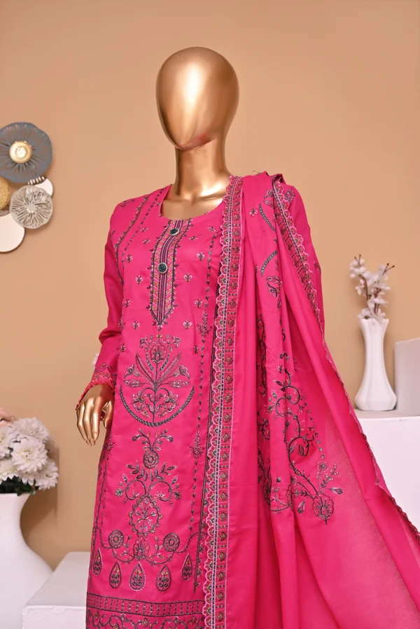 CRAN BERRY 3 PIECE COTTON EMBROIDERED SUIT {UNSTITCHED} – 5002 – BINOSMAN - Image 2