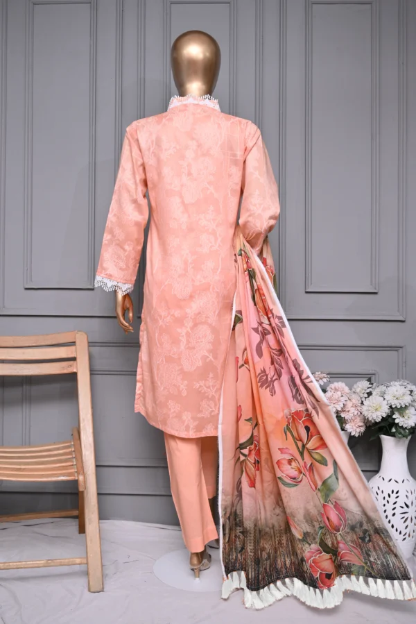 MELON 3 PIECE LAWN JAQUARD SUIT {UNSTITCHED} – 8005 – BINOSMAN - Image 3