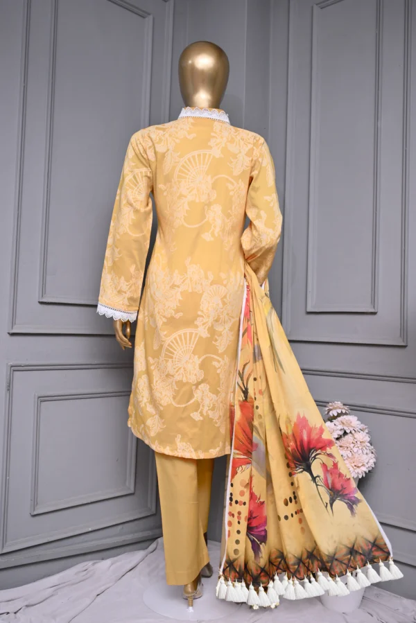 SAND 3 PIECE LAWN JAQUARD SUIT {UNSTITCHED} – 8001 – BINOSMAN - Image 3