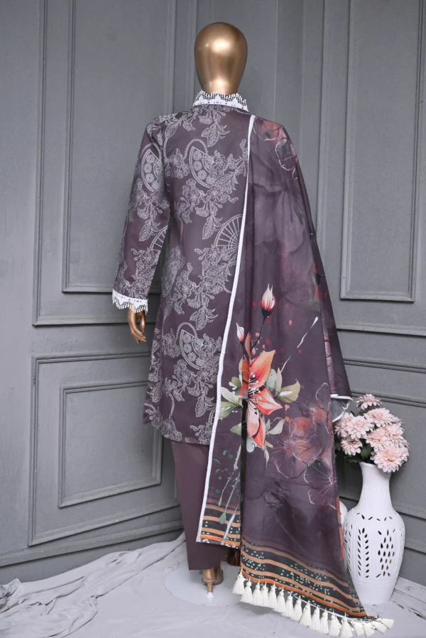 CARBON GREY 3 PIECE LAWN JAQUARD SUIT {UNSTITCHED} – 8002 – BINOSMAN - Image 3