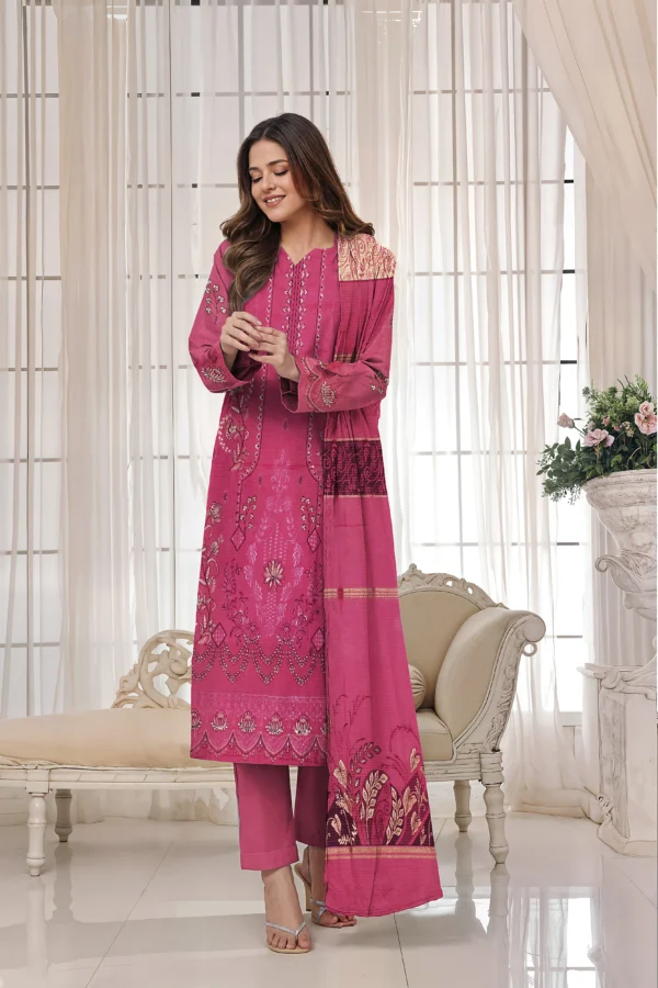 3705 – 3 PIECE VISCOSE BANA DORIA EMBROIDERED SUIT {UNSTITCHED} –BINOSMAN
