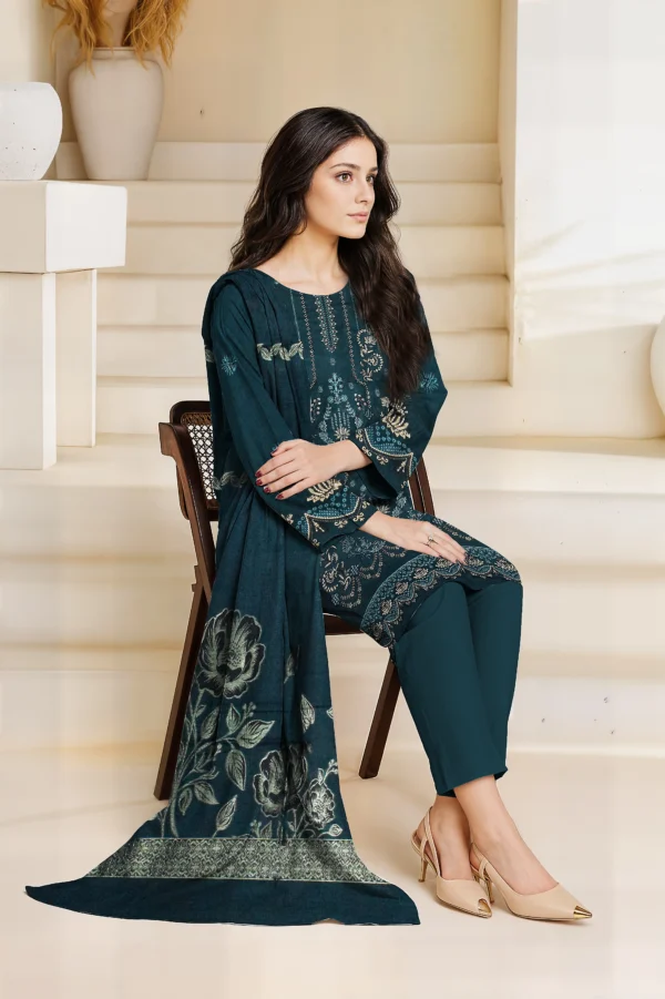 3701 – 3 PIECE VISCOSE BANA DORIA EMBROIDERED SUIT {UNSTITCHED} –BINOSMAN - Image 3