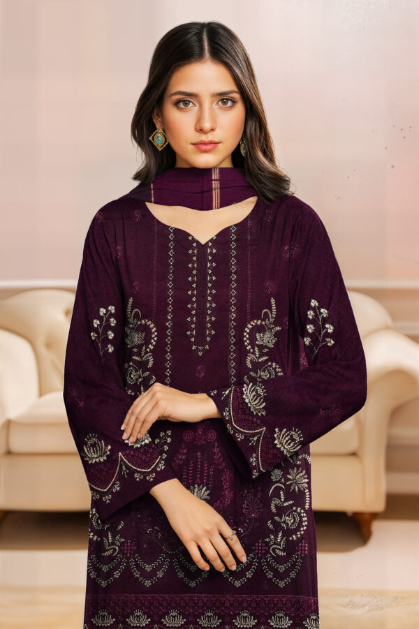3703 – 3 PIECE VISCOSE BANA DORIA EMBROIDERED SUIT {UNSTITCHED} –BINOSMAN - Image 3