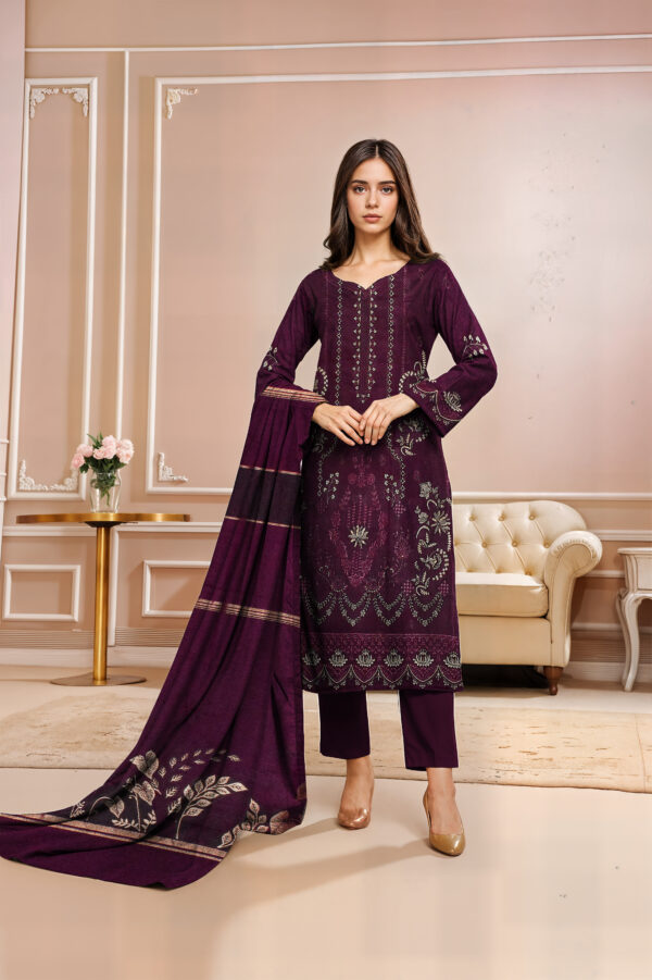 3703 – 3 PIECE VISCOSE BANA DORIA EMBROIDERED SUIT {UNSTITCHED} –BINOSMAN