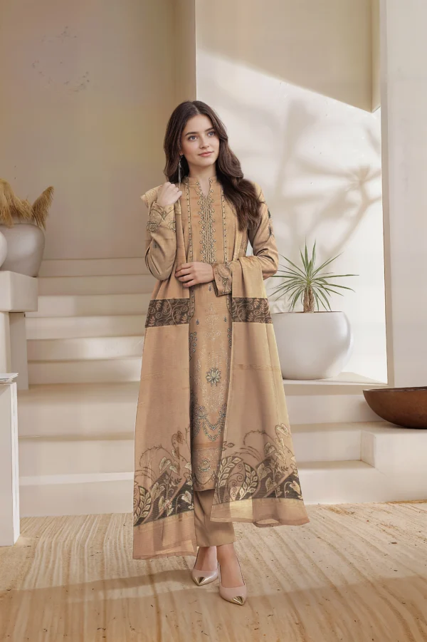 3706 – 3 PIECE VISCOSE BANA DORIA EMBROIDERED SUIT {UNSTITCHED} –BINOSMAN